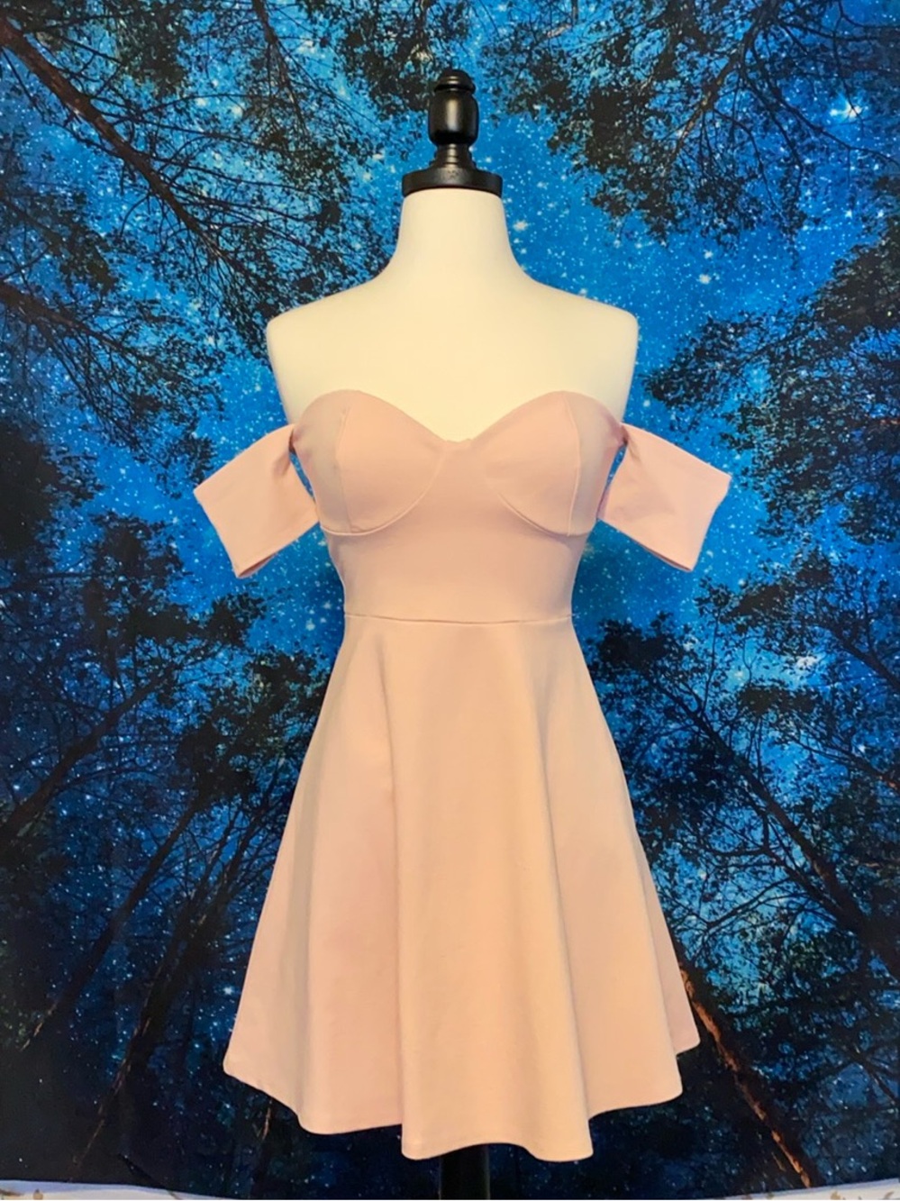 Lulu's Blush Pink Off-Shoulder Sweetheart Mini Dress - Picture 3 of 7